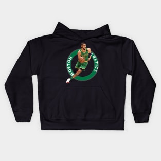 Jayson Tatum Boston Celtics Logo Kids Hoodie